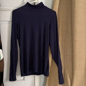 Aerie Real Soft ribbed navy blue turtleneck size L